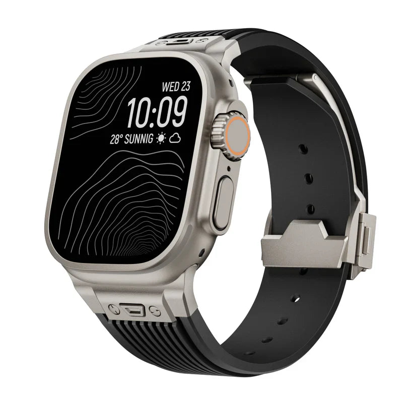RM Designer Streamlined Silicone Band Compatible with Apple Watch – Sleek Sport Strap for Series 1–9 & Ultra