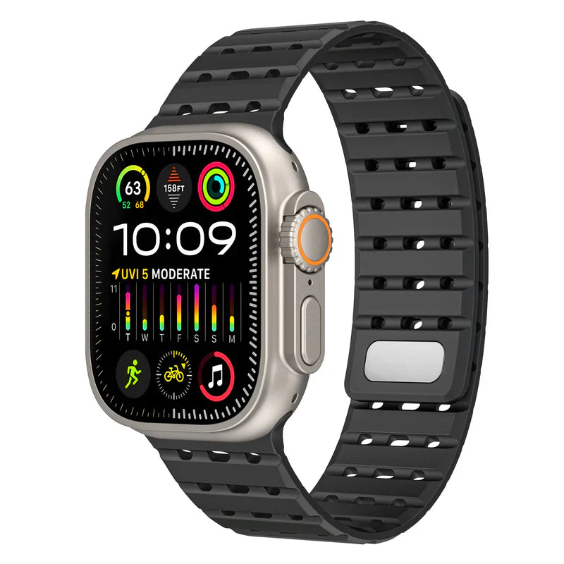 Silicone Sport Band Compatible with Apple Watch – Soft, Sweatproof Strap for Series 1–9 & Ultra