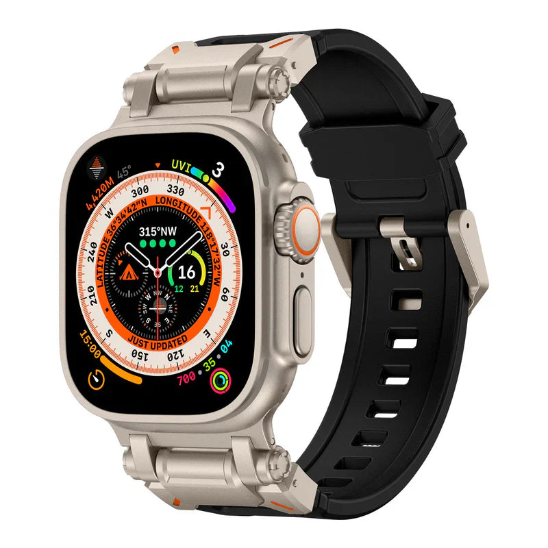 Explorer FKM Rubber Band Compatible with Apple Watch – Durable Outdoor Strap for Series 1–9 & Ultra