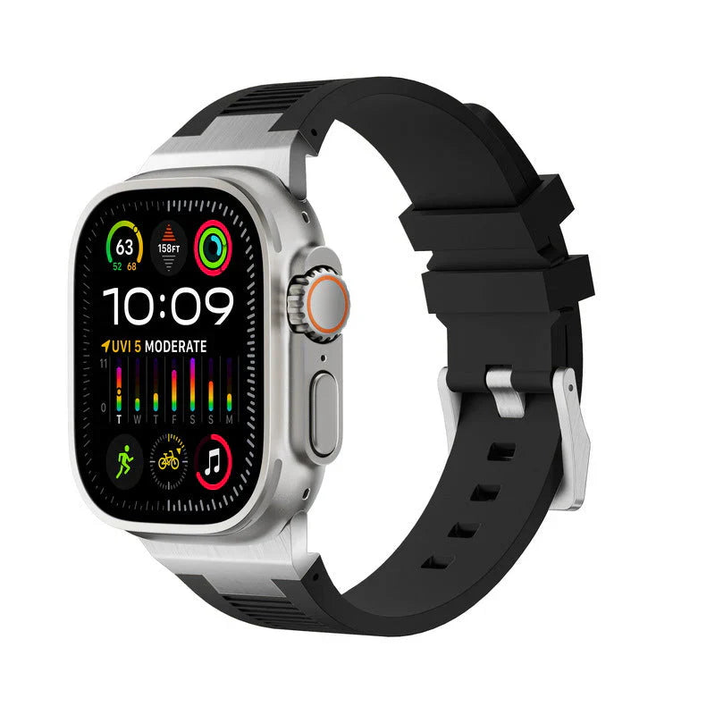Straplix AP New Connector Silicone Band for Apple Watch – Sport Strap Compatible with 44mm 45mm 46mm 49mm