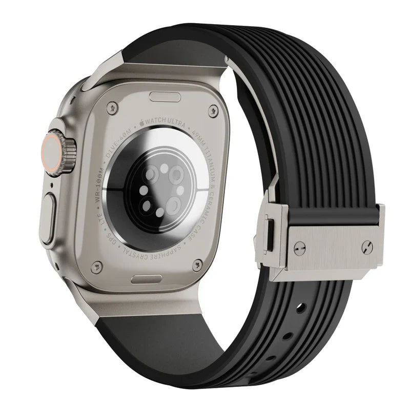 RM Designer Streamlined Silicone Band Compatible with Apple Watch – Sleek Sport Strap for Series 1–9 & Ultra