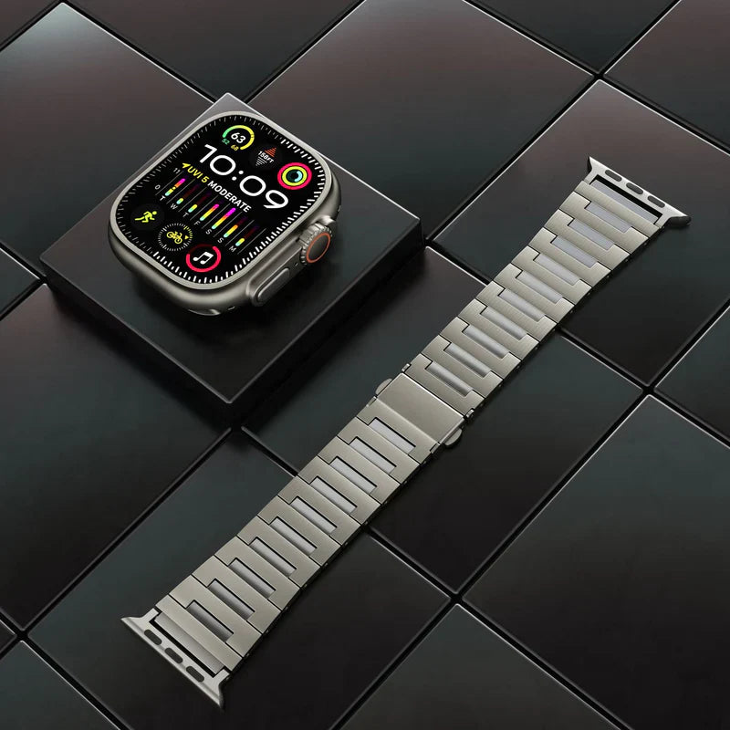 Straplix BG Titanium Band for Apple Watch – Lightweight Metal Strap Compatible with 40mm 41mm 42mm 44mm 45mm 46mm 49mm