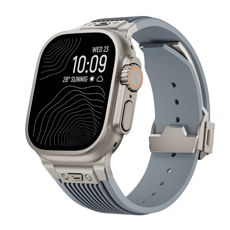 RM Designer Streamlined Silicone Band Compatible with Apple Watch – Sleek Sport Strap for Series 1–9 & Ultra