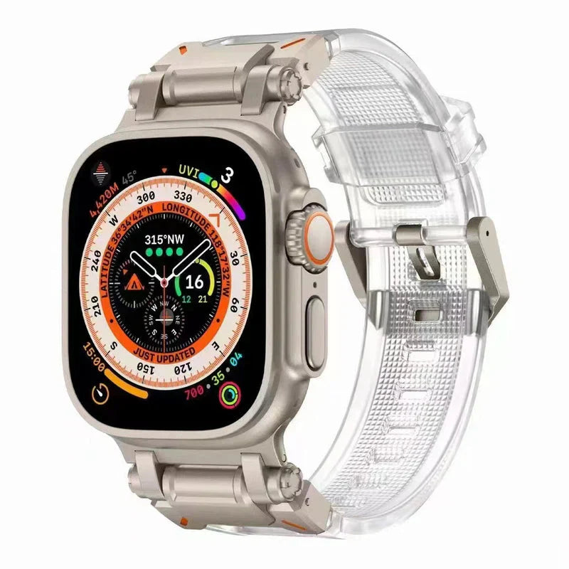 Explorer FKM Rubber Band Compatible with Apple Watch – Durable Outdoor Strap for Series 1–9 & Ultra