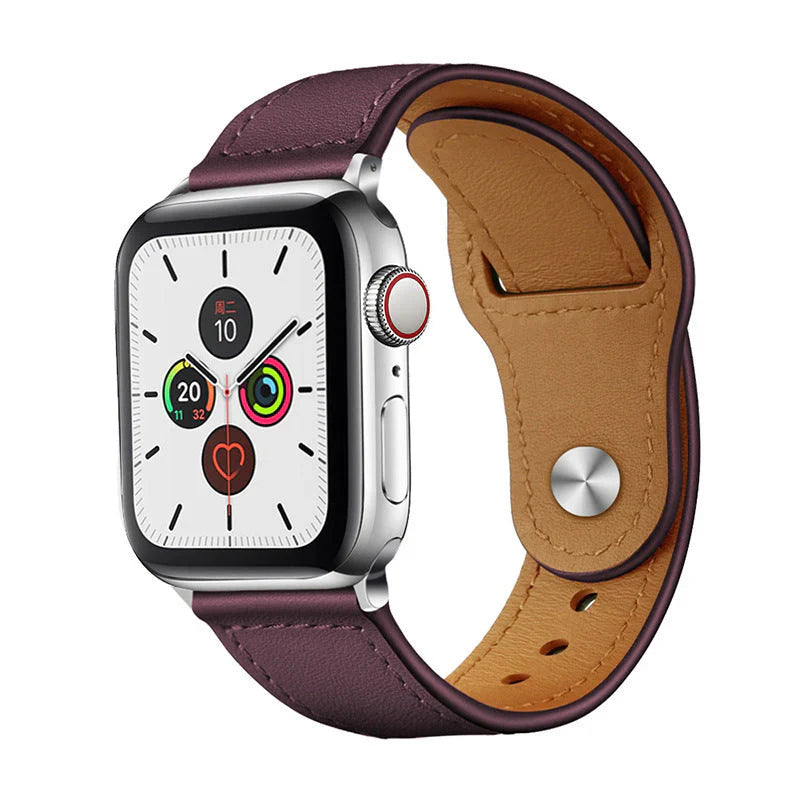 Straplix Leather Loop Strap for Apple Watch – Magnetic Genuine Leather Band Compatible with 40mm 41mm 42mm 44mm 45mm 46mm 49mm