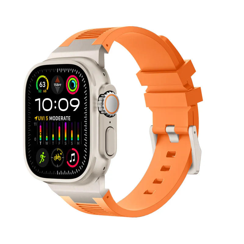 Straplix AP New Connector Silicone Band for Apple Watch – Sport Strap Compatible with 44mm 45mm 46mm 49mm