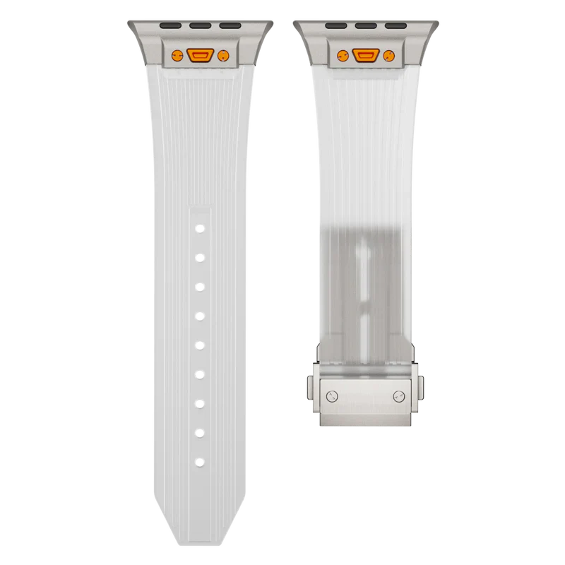 RM Transparent Silicone Band Compatible with Apple Watch – Sleek Clear Strap for Series 1–9 & Ultra