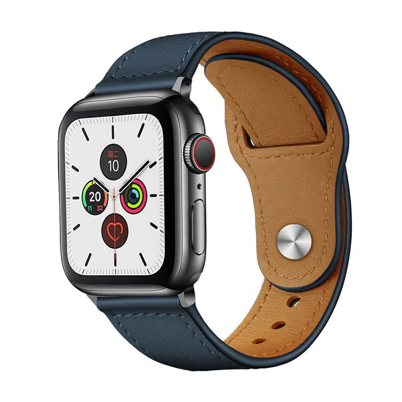Straplix Leather Loop Strap for Apple Watch – Magnetic Genuine Leather Band Compatible with 40mm 41mm 42mm 44mm 45mm 46mm 49mm