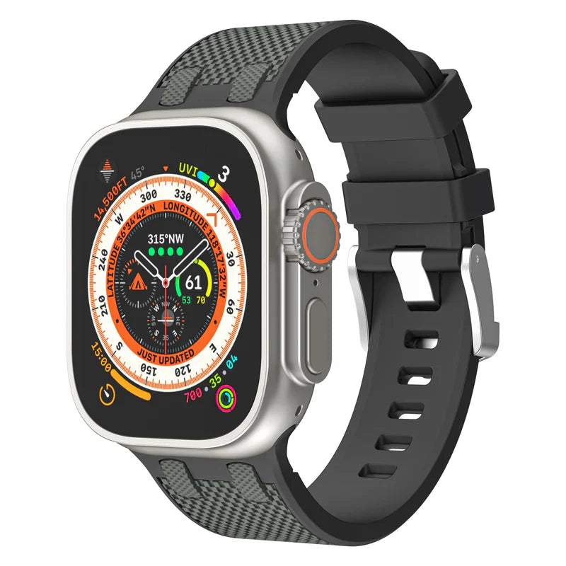 Straplix Dual-Color Silicone Band for Apple Watch – AP Style Soft Sport Strap Compatible with 44mm 45mm 46mm 49mm