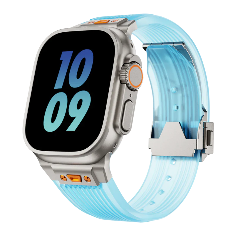 RM Transparent Silicone Band Compatible with Apple Watch – Sleek Clear Strap for Series 1–9 & Ultra