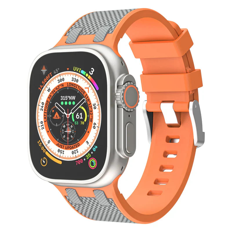 Straplix Dual-Color Silicone Band for Apple Watch – AP Style Soft Sport Strap Compatible with 44mm 45mm 46mm 49mm