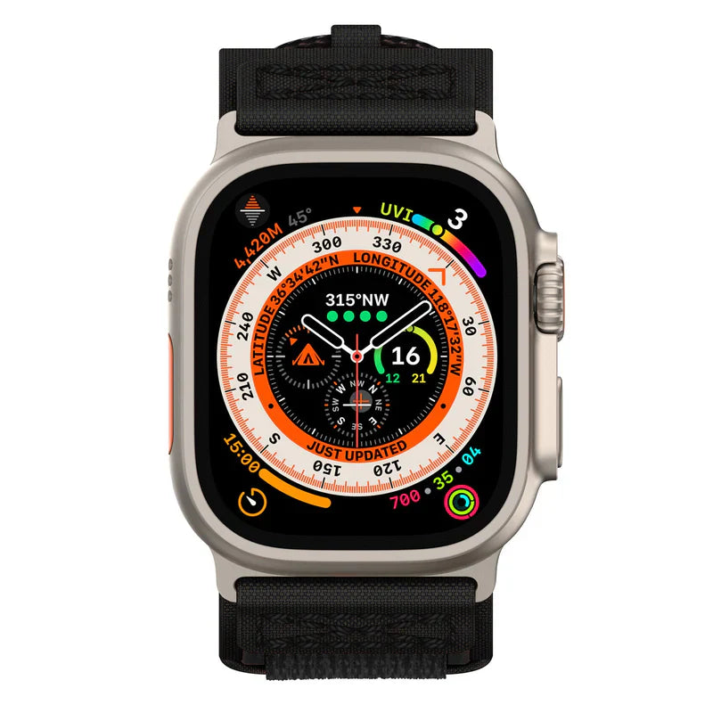 Rugged Nylon Strap Compatible with Apple Watch – Durable Outdoor Band for Series 1–9 & Ultra