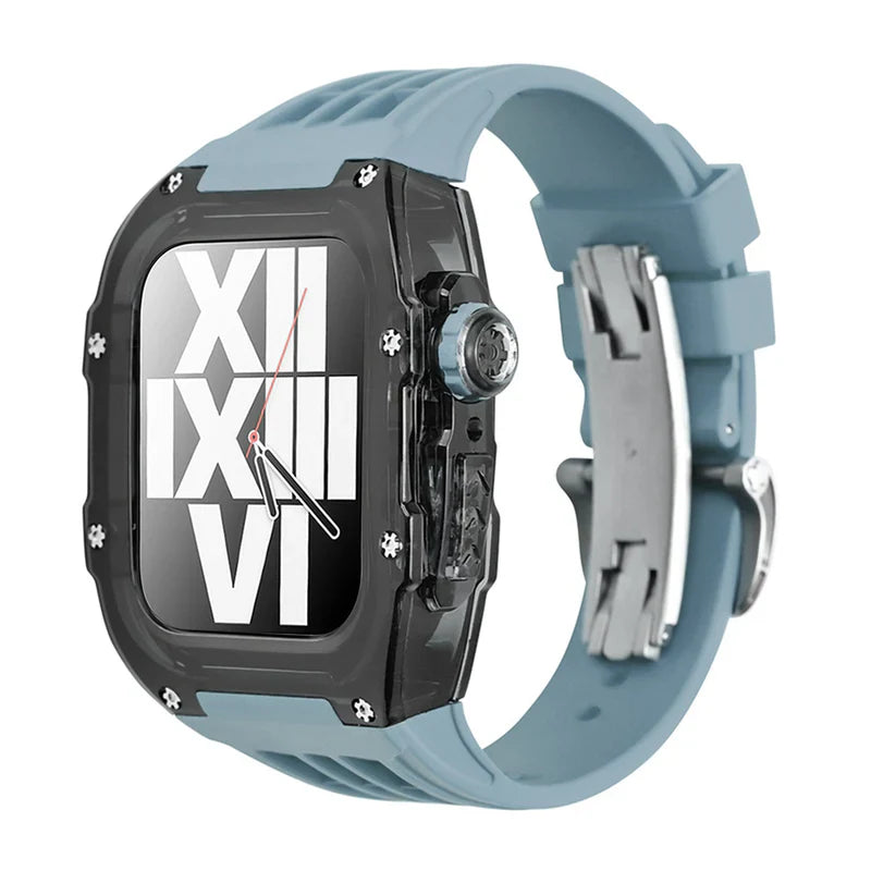 Straplix RM V30 Glacier Series Fluoroelastomer Band with Case for Apple Watch – Premium Retrofit Kit Compatible with 44mm 45mm