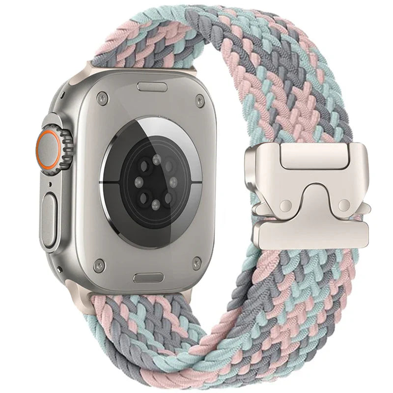 Straplix Nylon Braided Band for Apple Watch – Soft Woven Strap Compatible with 40mm 41mm 42mm 44mm 45mm 46mm 49mm
