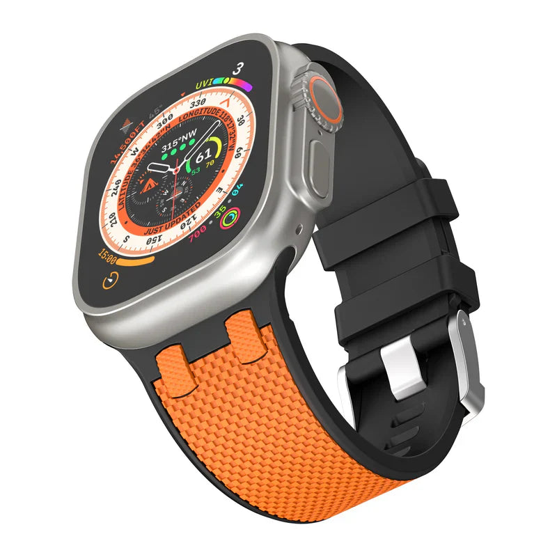 Straplix Dual-Color Silicone Band for Apple Watch – AP Style Soft Sport Strap Compatible with 44mm 45mm 46mm 49mm