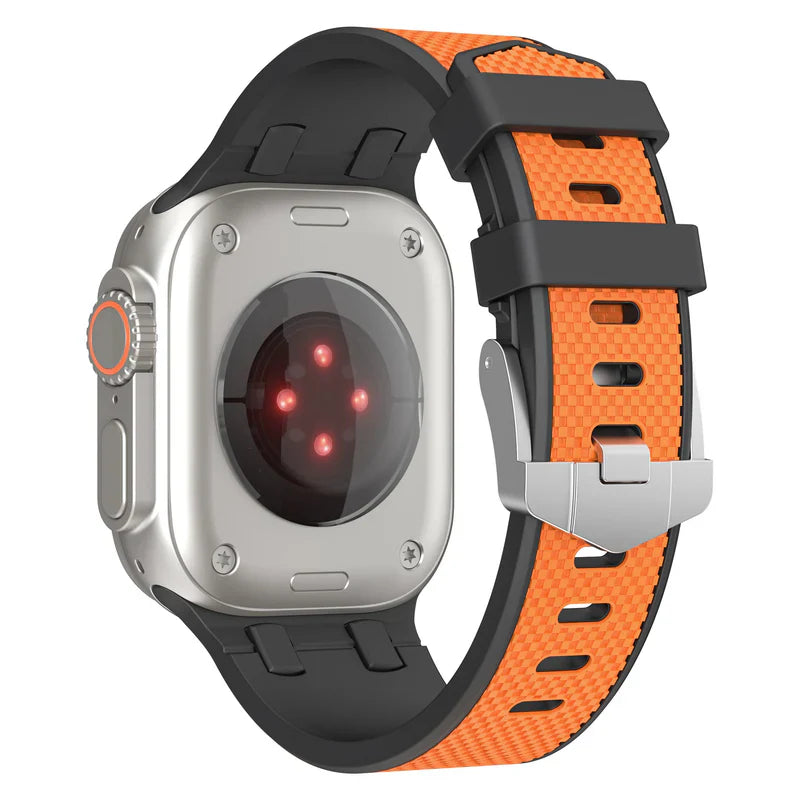 Straplix Dual-Color Silicone Band for Apple Watch – AP Style Soft Sport Strap Compatible with 44mm 45mm 46mm 49mm