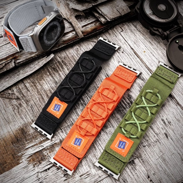 Rugged Nylon Strap Compatible with Apple Watch – Durable Outdoor Band for Series 1–9 & Ultra