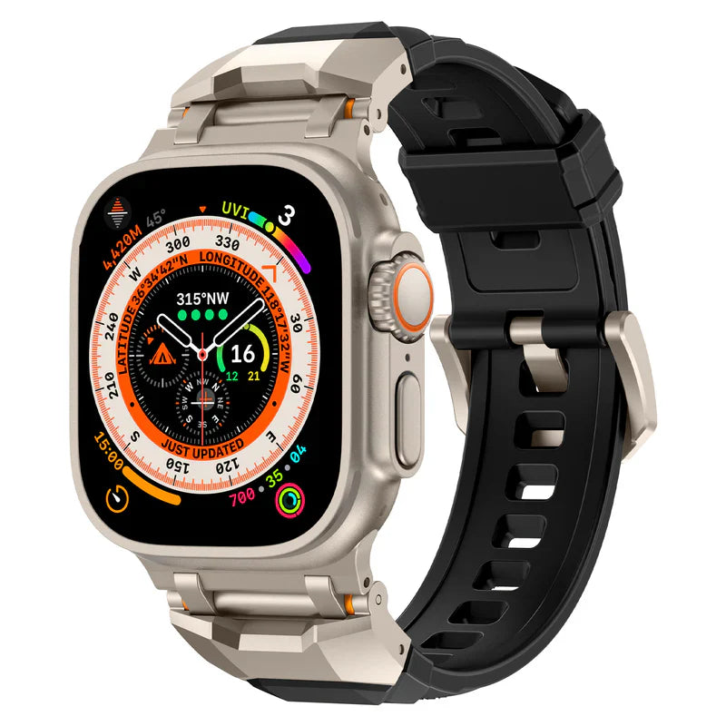 Straplix Sharp Wings FKM Rubber Band for Apple Watch – Premium Fluoroelastomer Strap Compatible with 44mm 45mm 46mm 49mm