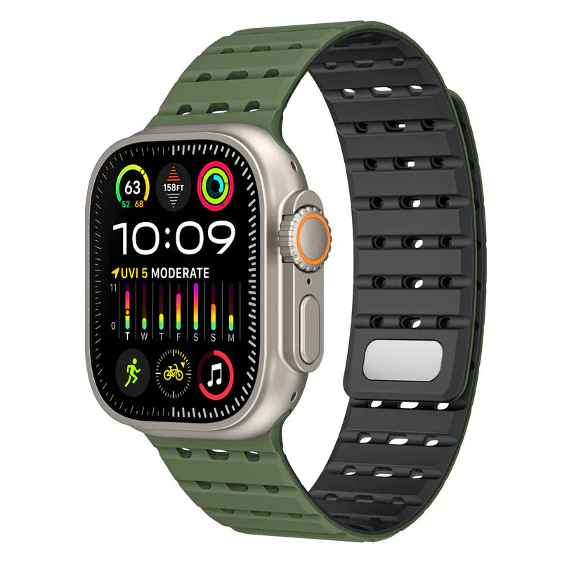 Silicone Sport Band Compatible with Apple Watch – Soft, Sweatproof Strap for Series 1–9 & Ultra
