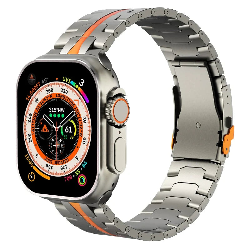 Straplix Titanium Band for Apple Watch – Premium Metal Strap Compatible with 40mm 41mm 42mm 44mm 45mm 46mm 49mm