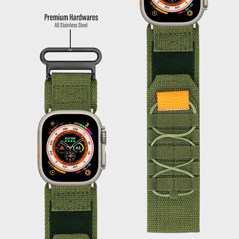 Nylon Canvas Loop Strap with Velcro for Apple Watch – Breathable & Adjustable Band for Series 1–9 & Ultra