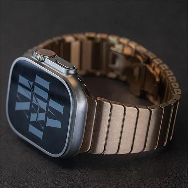 Straplix Stainless Steel Butterfly Buckle Band for Apple Watch – Classic Metal Strap Compatible with 40mm 41mm 42mm 44mm 45mm 46mm 49mm