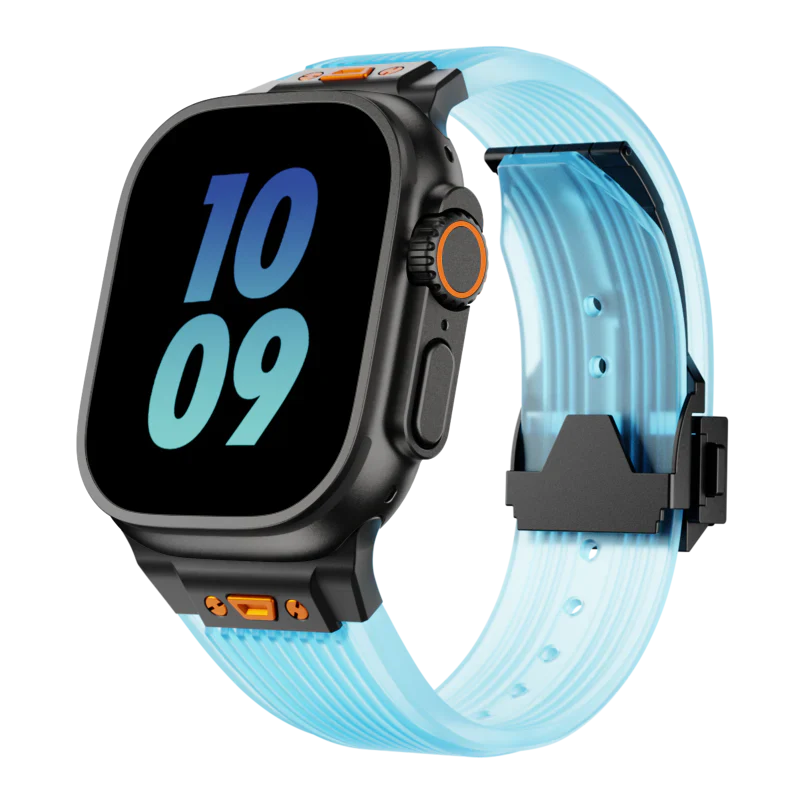 RM Transparent Silicone Band Compatible with Apple Watch – Sleek Clear Strap for Series 1–9 & Ultra