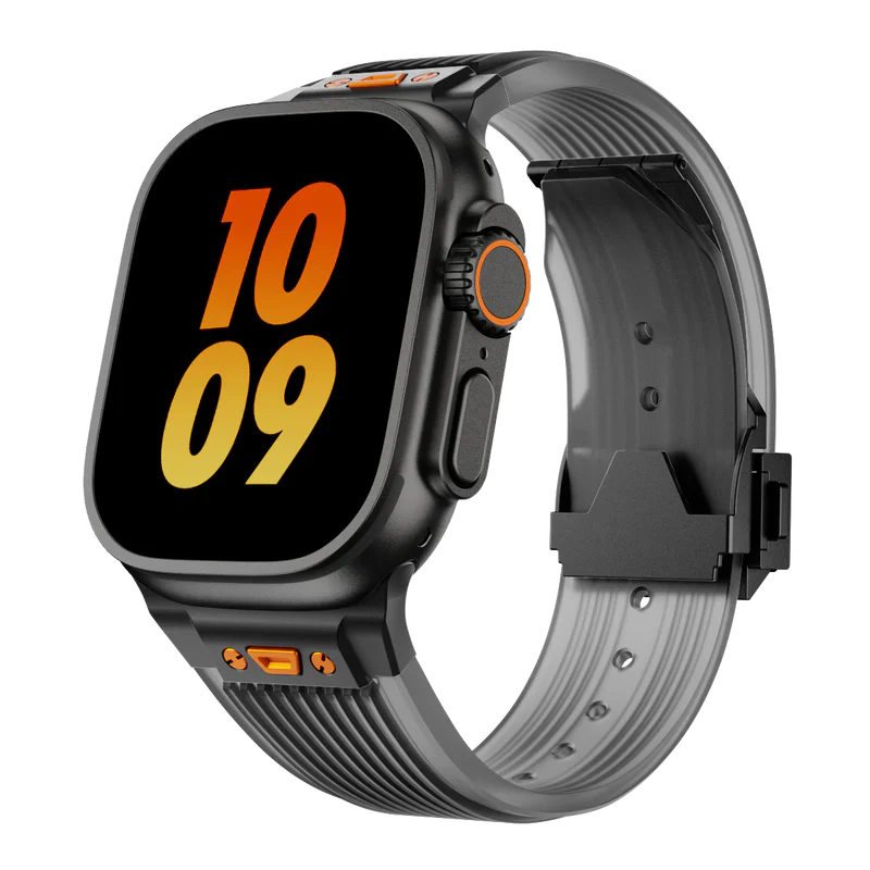 RM Transparent Silicone Band Compatible with Apple Watch – Sleek Clear Strap for Series 1–9 & Ultra