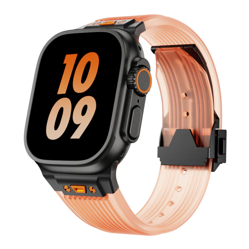 RM Transparent Silicone Band Compatible with Apple Watch – Sleek Clear Strap for Series 1–9 & Ultra