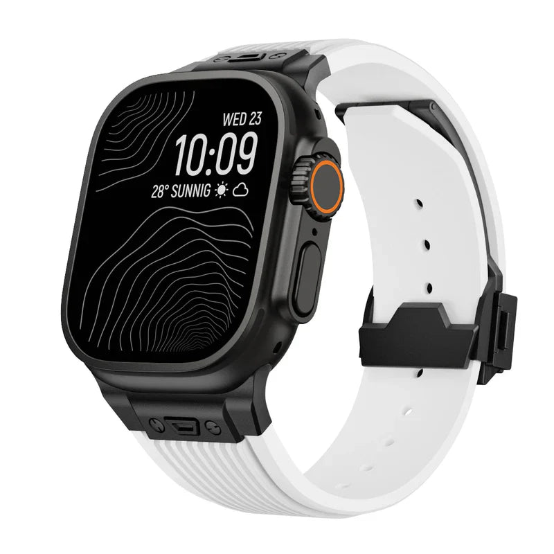 RM Designer Streamlined Silicone Band Compatible with Apple Watch – Sleek Sport Strap for Series 1–9 & Ultra