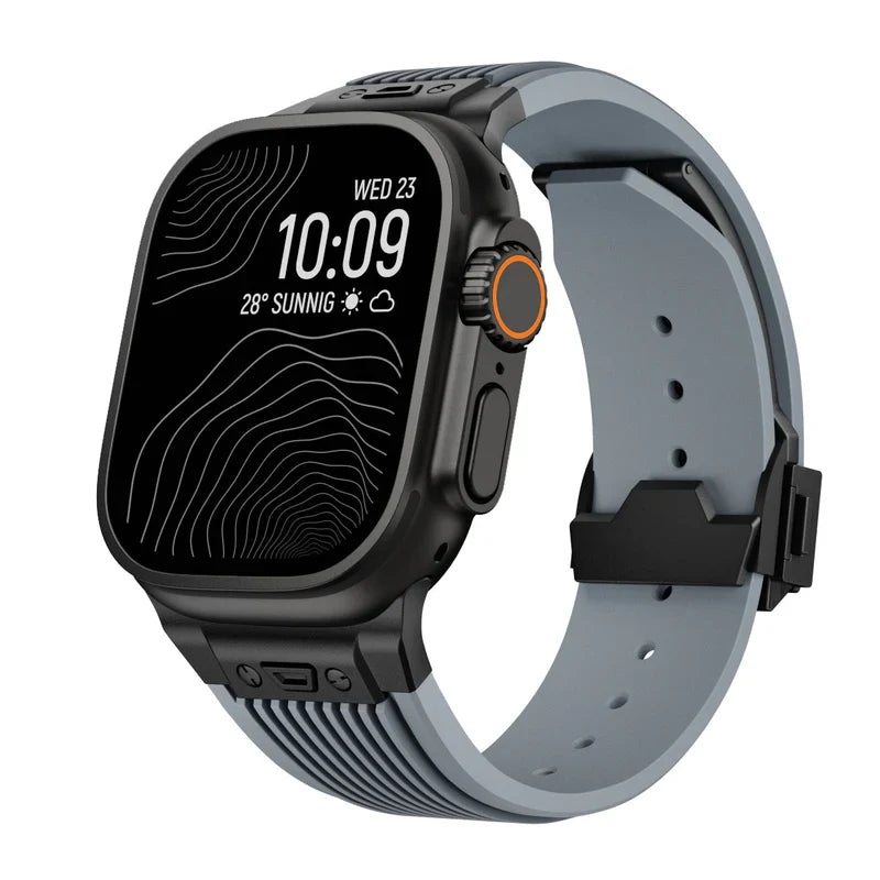RM Designer Streamlined Silicone Band Compatible with Apple Watch – Sleek Sport Strap for Series 1–9 & Ultra