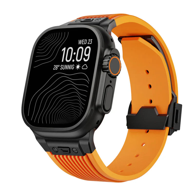 RM Designer Streamlined Silicone Band Compatible with Apple Watch – Sleek Sport Strap for Series 1–9 & Ultra