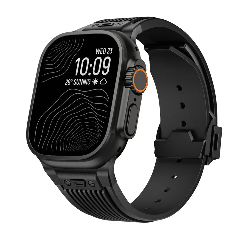 RM Designer Streamlined Silicone Band Compatible with Apple Watch – Sleek Sport Strap for Series 1–9 & Ultra