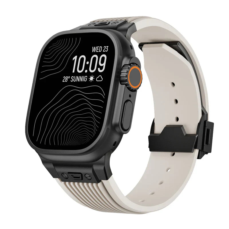 RM Designer Streamlined Silicone Band Compatible with Apple Watch – Sleek Sport Strap for Series 1–9 & Ultra