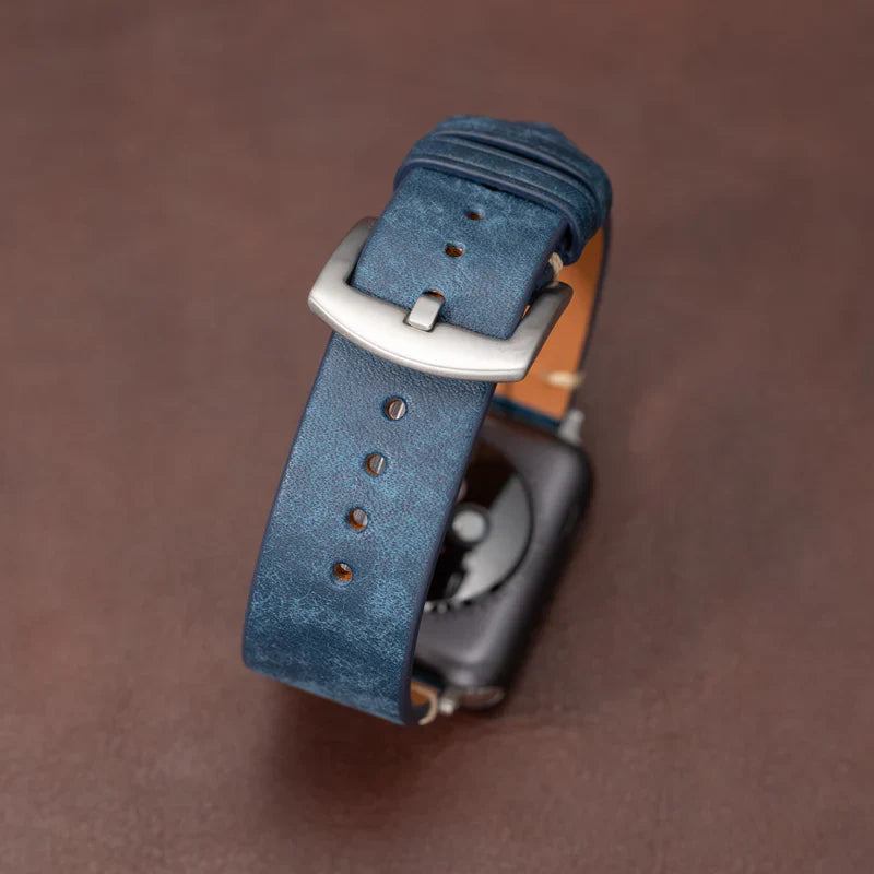 Straplix Modern Leather Band for Apple Watch – Sleek Genuine Leather Strap Compatible with 40mm 41mm 42mm 44mm 45mm 46mm 49mm