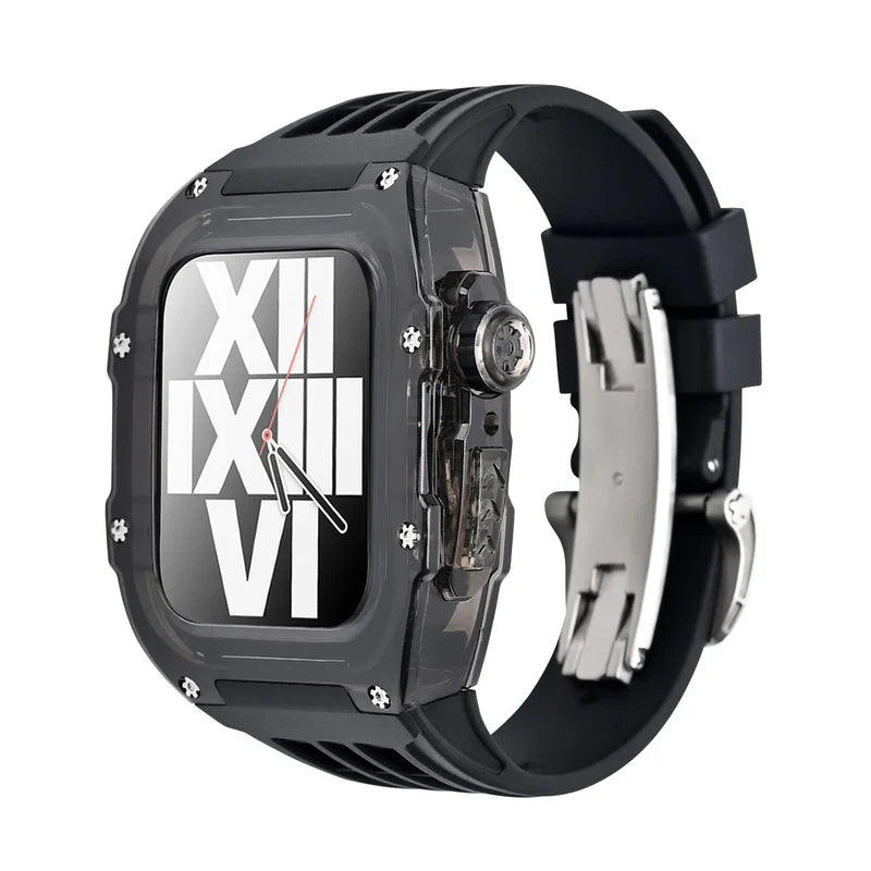 Straplix RM V30 Glacier Series Fluoroelastomer Band with Case for Apple Watch – Premium Retrofit Kit Compatible with 44mm 45mm