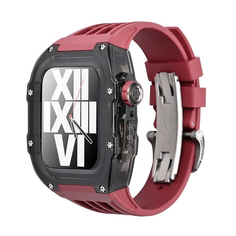 Straplix RM V30 Glacier Series Fluoroelastomer Band with Case for Apple Watch – Premium Retrofit Kit Compatible with 44mm 45mm