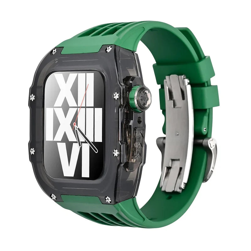Straplix RM V30 Glacier Series Fluoroelastomer Band with Case for Apple Watch – Premium Retrofit Kit Compatible with 44mm 45mm