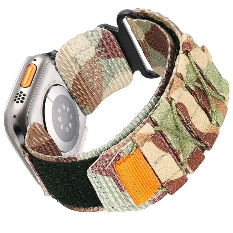 Nylon Canvas Loop Strap with Velcro for Apple Watch – Breathable & Adjustable Band for Series 1–9 & Ultra
