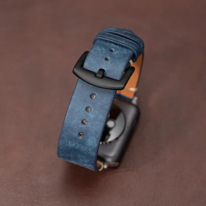 Straplix Modern Leather Band for Apple Watch – Sleek Genuine Leather Strap Compatible with 40mm 41mm 42mm 44mm 45mm 46mm 49mm