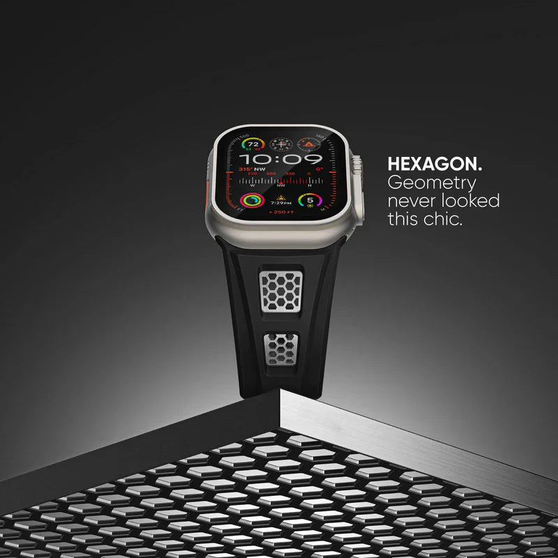 Straplix Grid Rugged Silicone Band for Apple Watch – Durable Sport Strap Compatible with 44mm 45mm 46mm 49mm