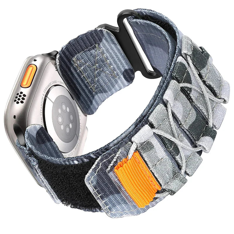 Nylon Canvas Loop Strap with Velcro for Apple Watch – Breathable & Adjustable Band for Series 1–9 & Ultra