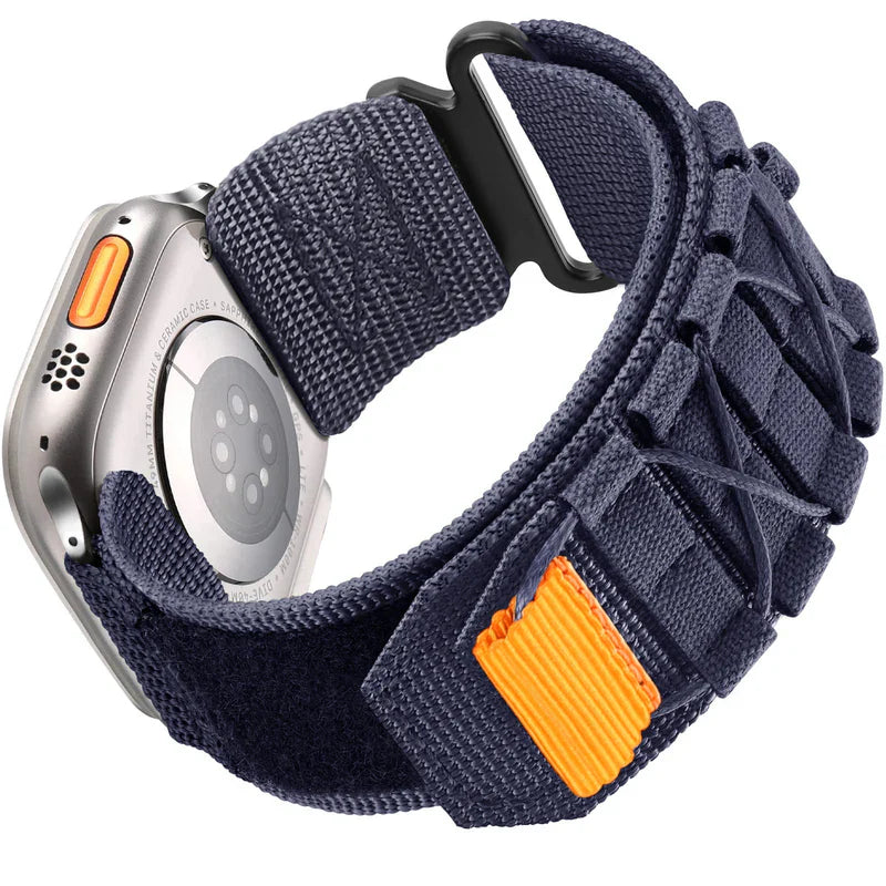 Nylon Canvas Loop Strap with Velcro for Apple Watch – Breathable & Adjustable Band for Series 1–9 & Ultra