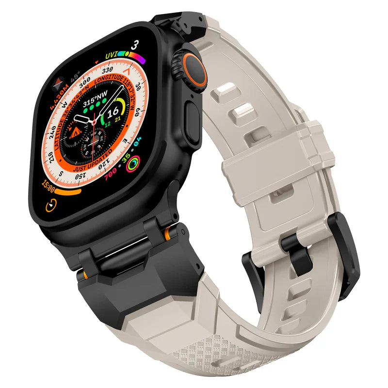 Straplix Sharp Wings FKM Rubber Band for Apple Watch – Premium Fluoroelastomer Strap Compatible with 44mm 45mm 46mm 49mm