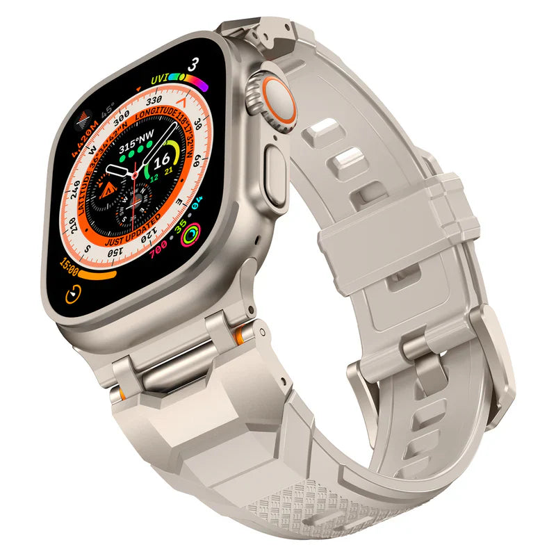 Straplix Sharp Wings FKM Rubber Band for Apple Watch – Premium Fluoroelastomer Strap Compatible with 44mm 45mm 46mm 49mm