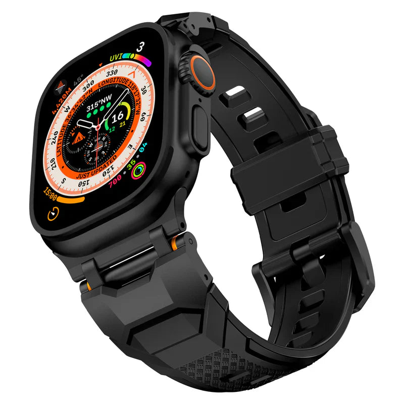 Straplix Sharp Wings FKM Rubber Band for Apple Watch – Premium Fluoroelastomer Strap Compatible with 44mm 45mm 46mm 49mm