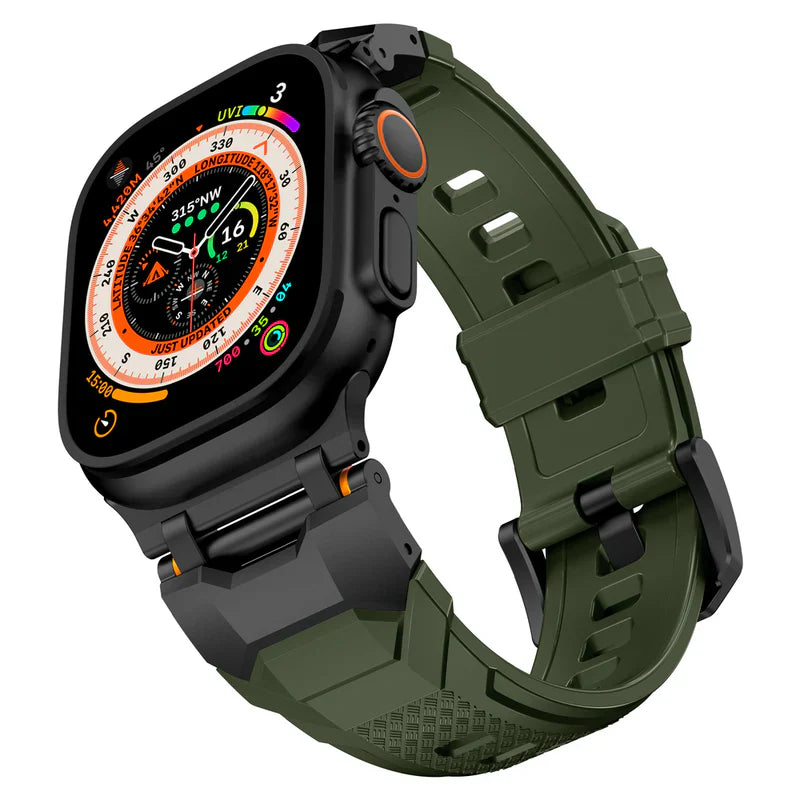 Straplix Sharp Wings FKM Rubber Band for Apple Watch – Premium Fluoroelastomer Strap Compatible with 44mm 45mm 46mm 49mm
