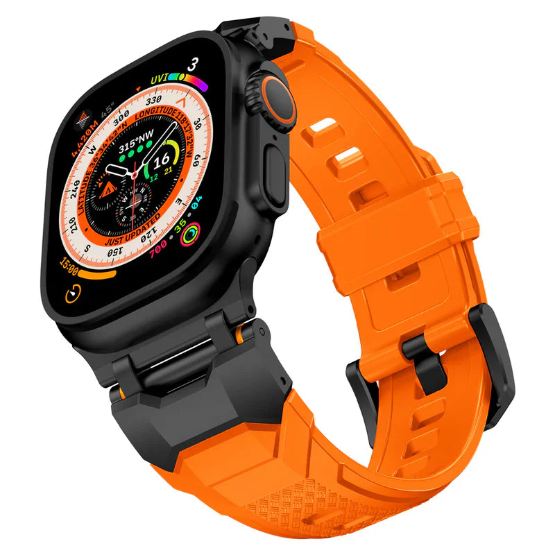 Straplix Sharp Wings FKM Rubber Band for Apple Watch – Premium Fluoroelastomer Strap Compatible with 44mm 45mm 46mm 49mm