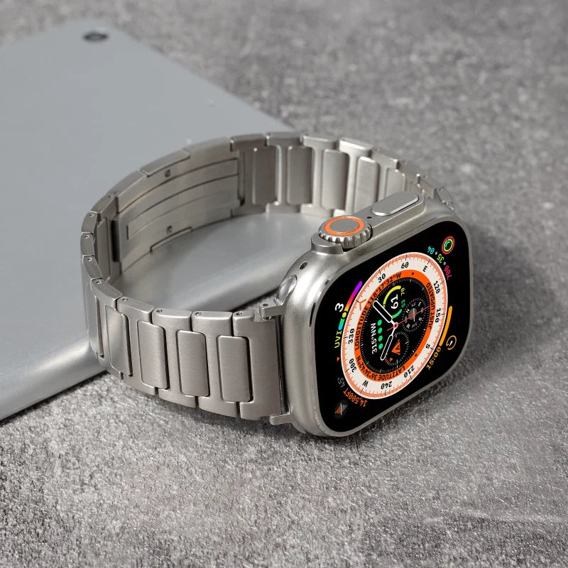 Straplix Titanium Edition Band for Apple Watch – Premium Metal Strap Compatible with  40mm 41mm 42mm 44mm 45mm 46mm 49mm
