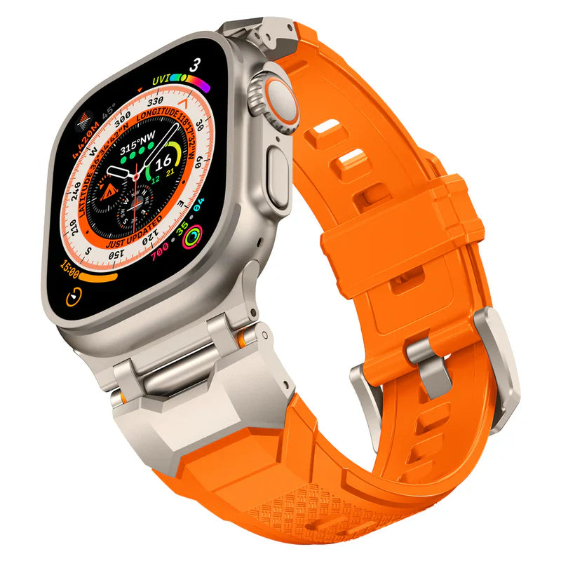 Straplix Sharp Wings FKM Rubber Band for Apple Watch – Premium Fluoroelastomer Strap Compatible with 44mm 45mm 46mm 49mm